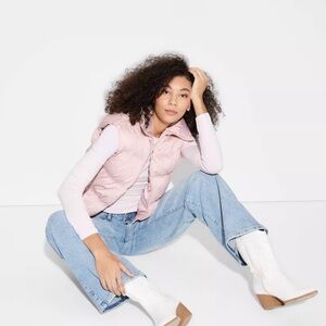 Women's Puffer Vest - Wild Fable Light Pink M